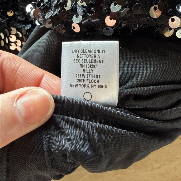 Millie Black Long Sleeved Sequin Turtleneck Mini Dress Womens Size 6 - Picture 12 of 12